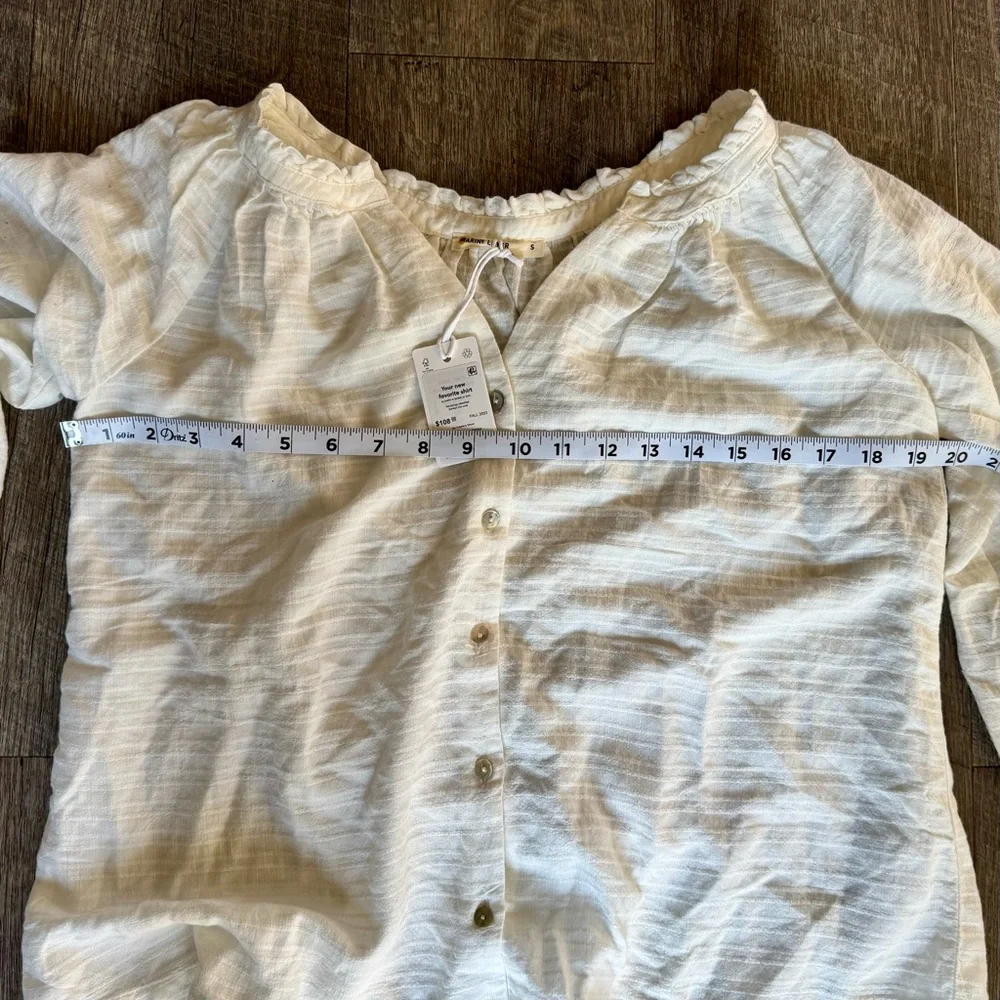 NWT Marine Layer Women’s Small Shadow Stripe Nixi Collarless - Picture 4 of 10